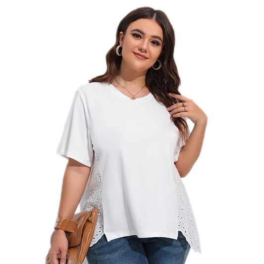 White T-shirts Plus Size Tops Women Clothing - WTS8176