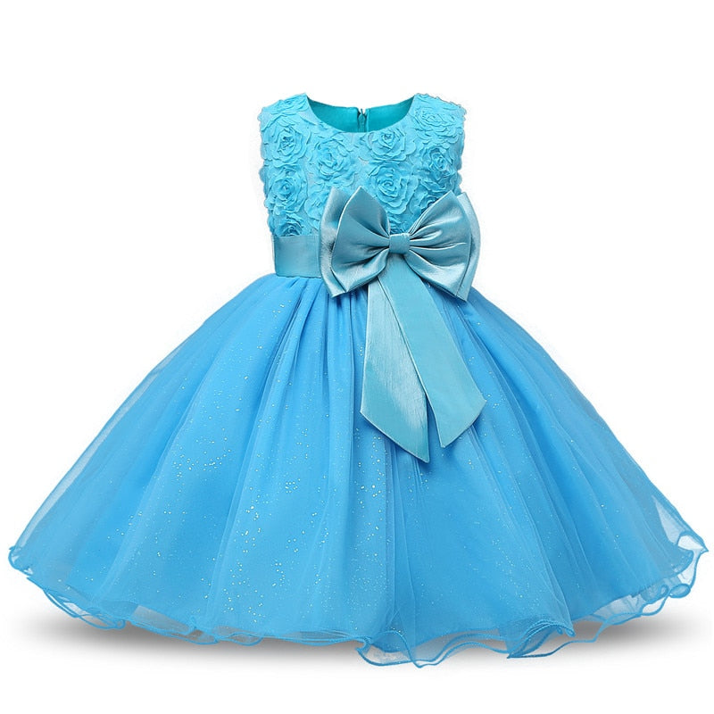 Kids Girls Summer Ball Gown Party Evening Bow Princess Dresse - KGD8350