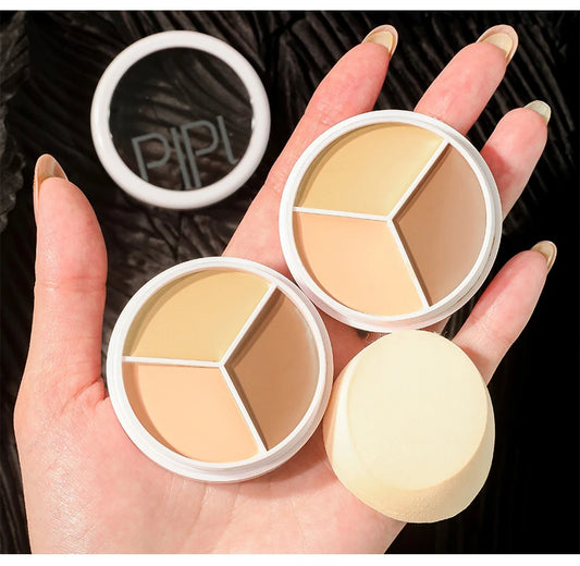 Three-color Concealer Plate To Face Spots Acne Marks Dry Skin Oil Skin Giant Concealer Beauty Makeup