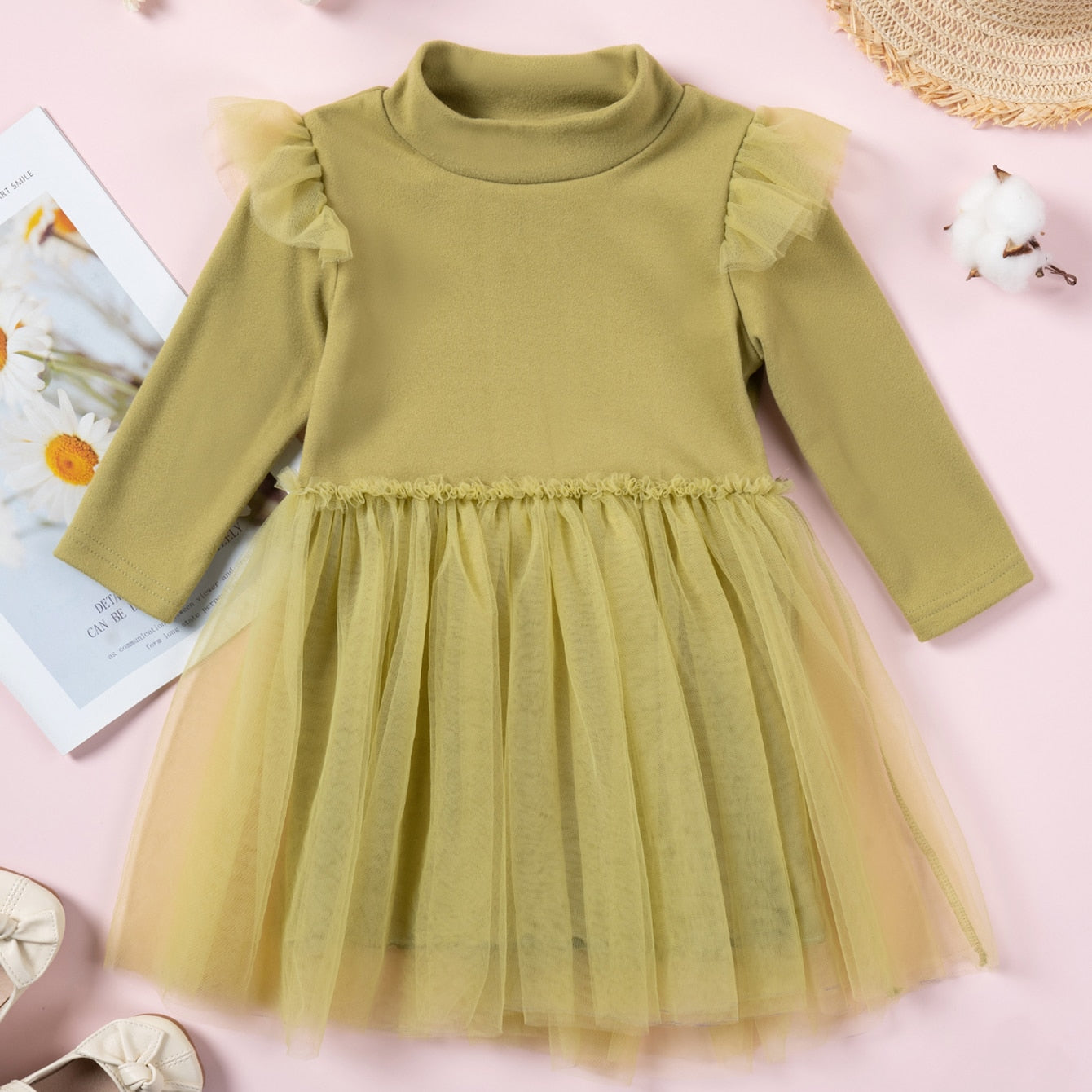 Baby & Toddler Girl Dress Ruffle Winter Long Sleeve Dress Ruffles Princess Clothes - KGD8309