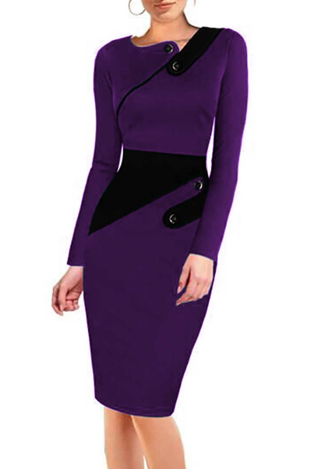 Ketty More Women Bodycon Long Sleevess Slim Evening Formal Dress-KMWD367