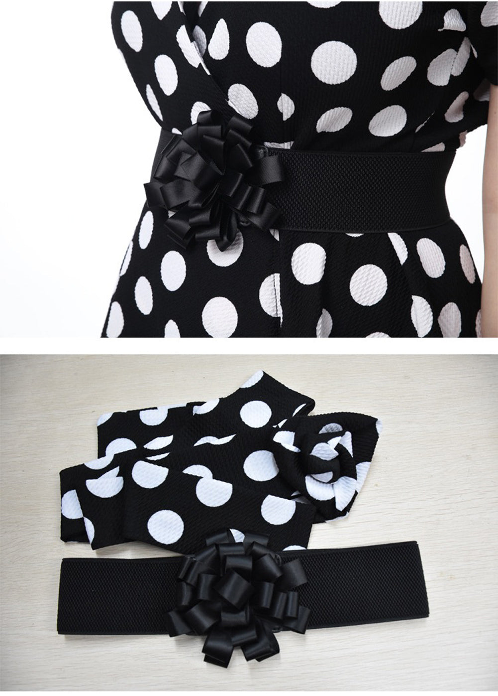 Ketty More Women Collar Neck Plus Size Polka Dots Dress-KMWD284