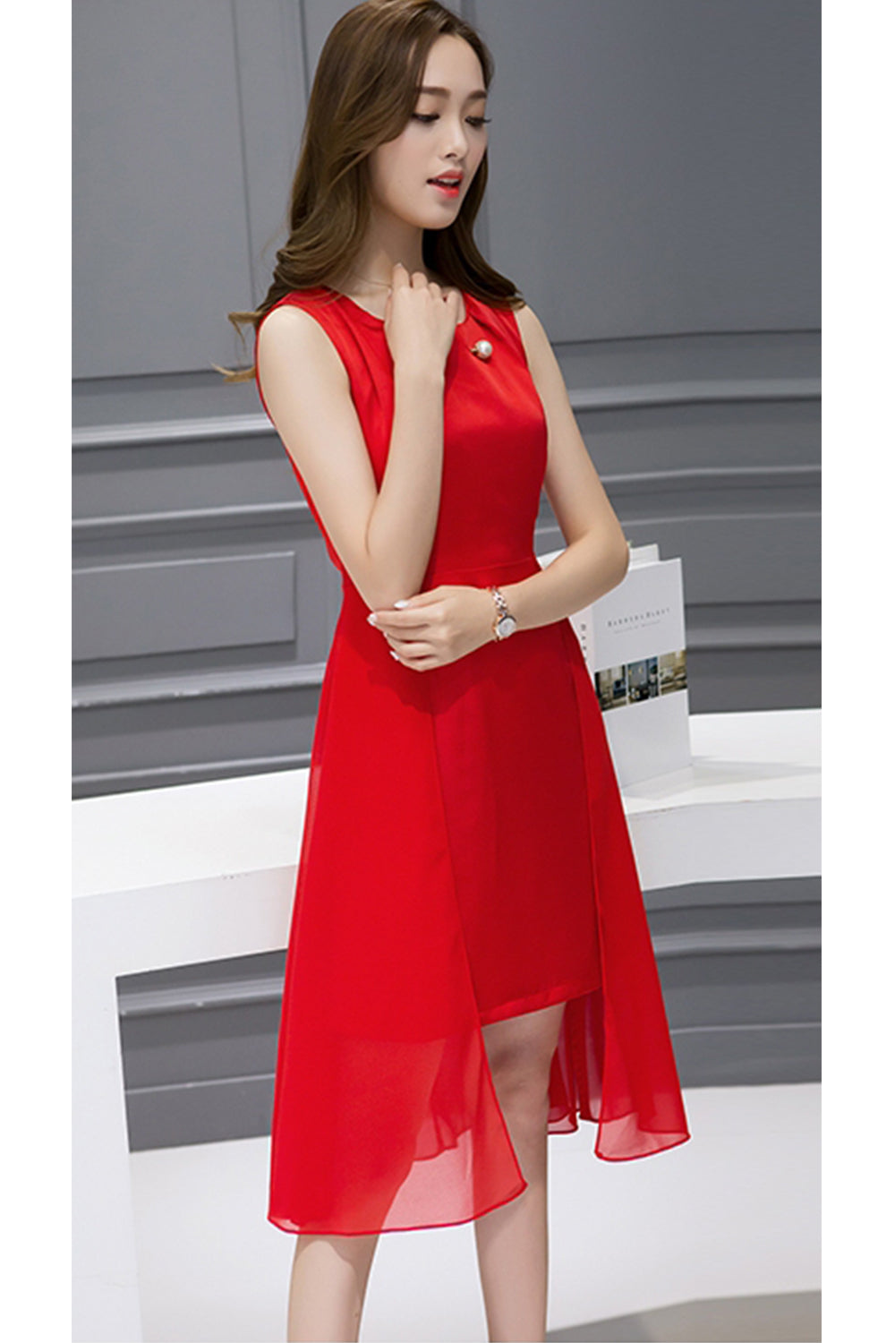 Ketty More Women Fashion Solid Color Irregular Skirt Dress-KMWD463