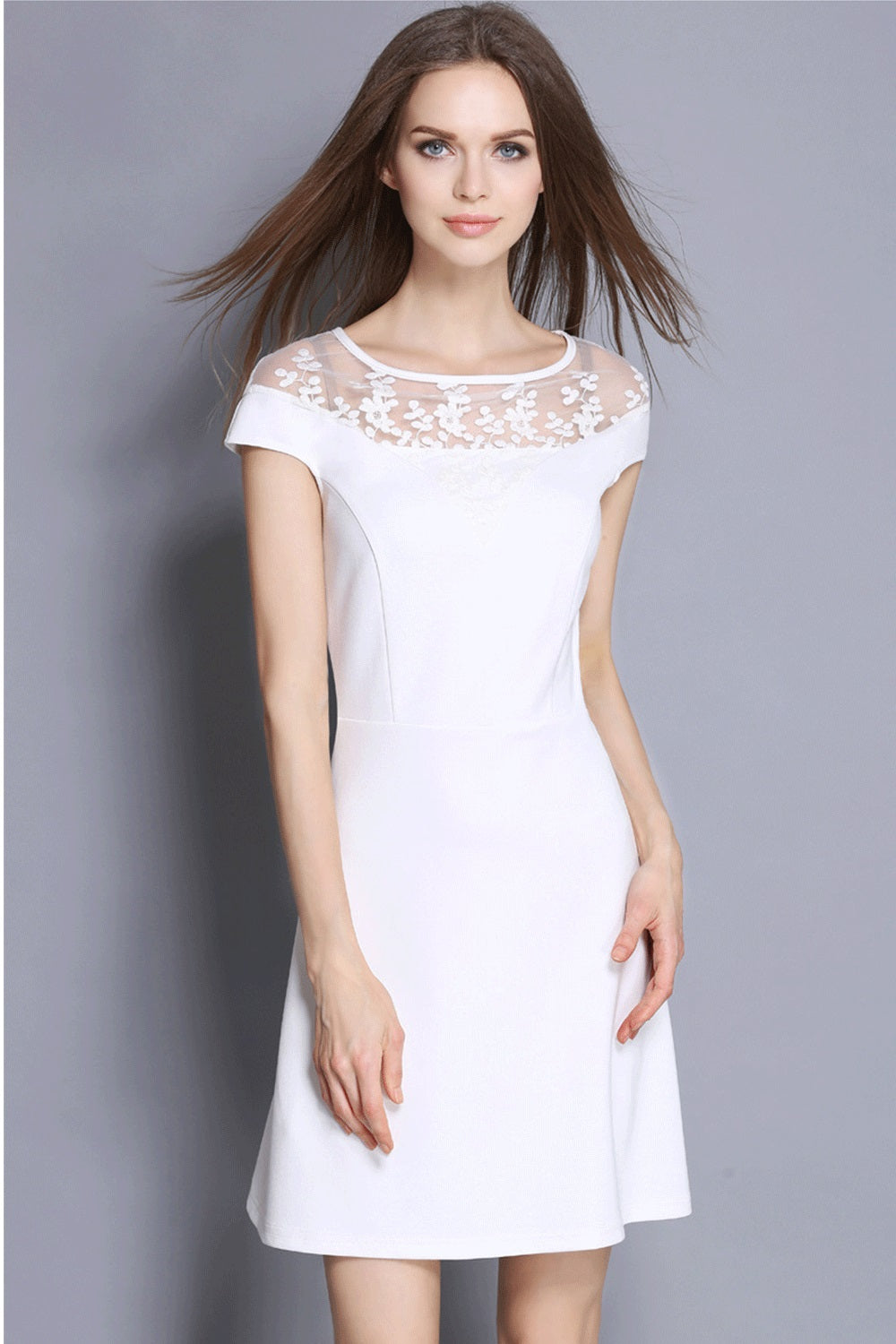 Ketty More Women Slim Short Length Cup Sleeves Special Occasion Dress-KMWD439