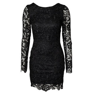 Ketty More Womens Lace Stiched Bodycon Long Sleeves Mini Dress-KMWD162