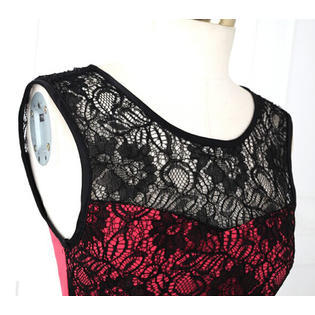 Ketty More Women's Flower Design Full Lace Back Zipper Dress-KMWD147