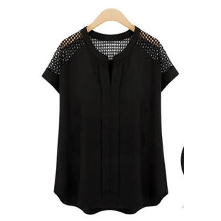 Ketty More Women Loose Lace Decorated Sleeves Shirt-KMWSB817