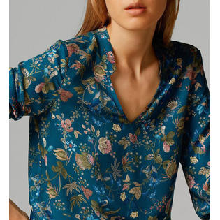 Ketty More Women's Long Sleeves Cotton V-Neck Printed Shirt-KMWSB733