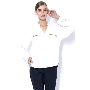 Ketty More Women Long Sleeve Crepe Collar Neck Shirt-KMWSB741