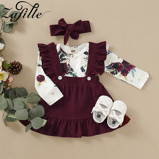 Winter Baby Romper Set For Newborns Clothes Girl Floral Bodysuit - BTGR8449