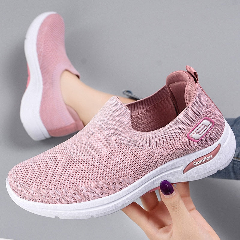 Fashion Women Running Flats Breathable Casual Outdoor Light Weight Sneakers
