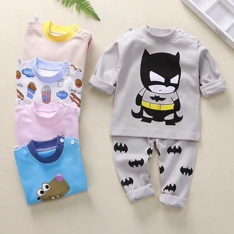 Baby Girls Pajamas Clothes Suit Autumn Winter Children Long Sleeve Tshirts + Pants 2 Piece Set - BTGO8399