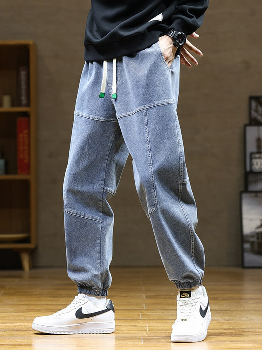 Men's Autumn  Jeans Stretched Cotton Baggy Denim Pants Men's Harem Jeans - MJN0060