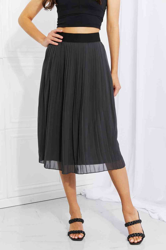 Women's Zenana Full Size Romantic At Heart Pleated Chiffon Midi Skirt