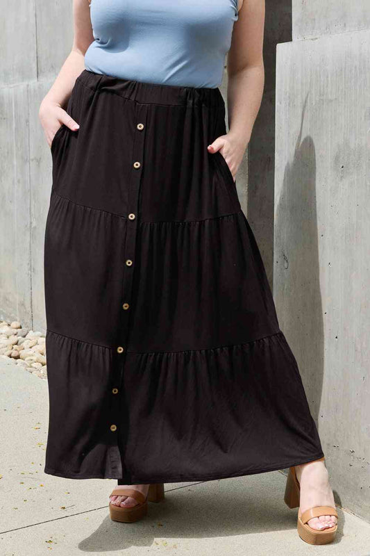 Women's Heimish So Easy Full Size Solid Maxi Skirt