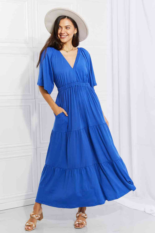 Women's Culture Code Full Size My Muse Flare Sleeve Tiered Maxi Dress